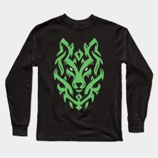 Wolf Tribal Ornament lovely blend drawing cute cool colorful Design Long Sleeve T-Shirt